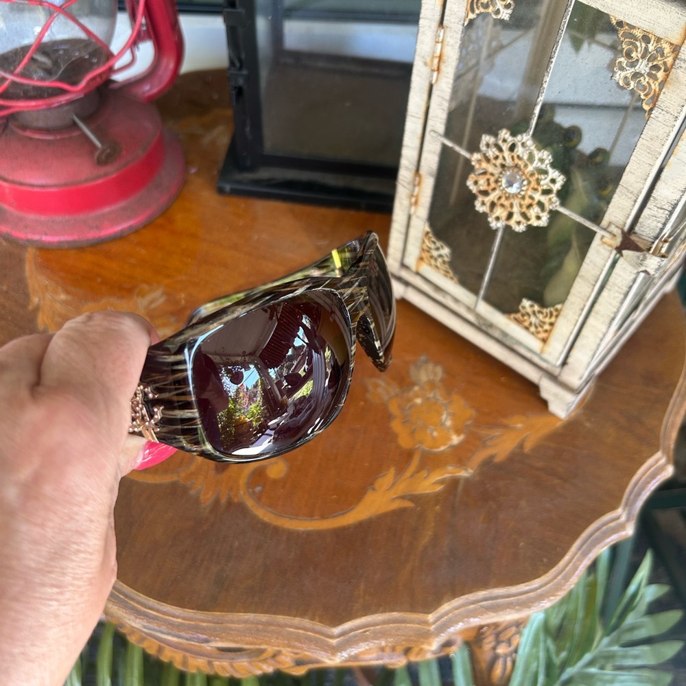 Brown Rhinestone Sunglasses - Picture 9 of 16